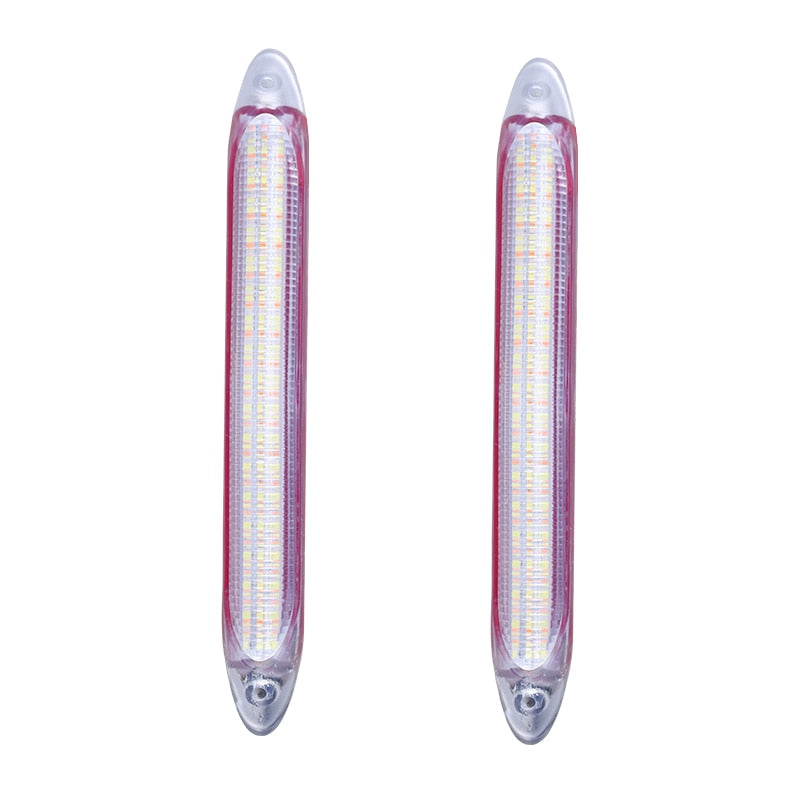 2Pcs Led Car DRL Daytime Running Lights Waterproof Universal DC 12V Auto Headlight Sequential Turn Signal Yellow Flow Day Light