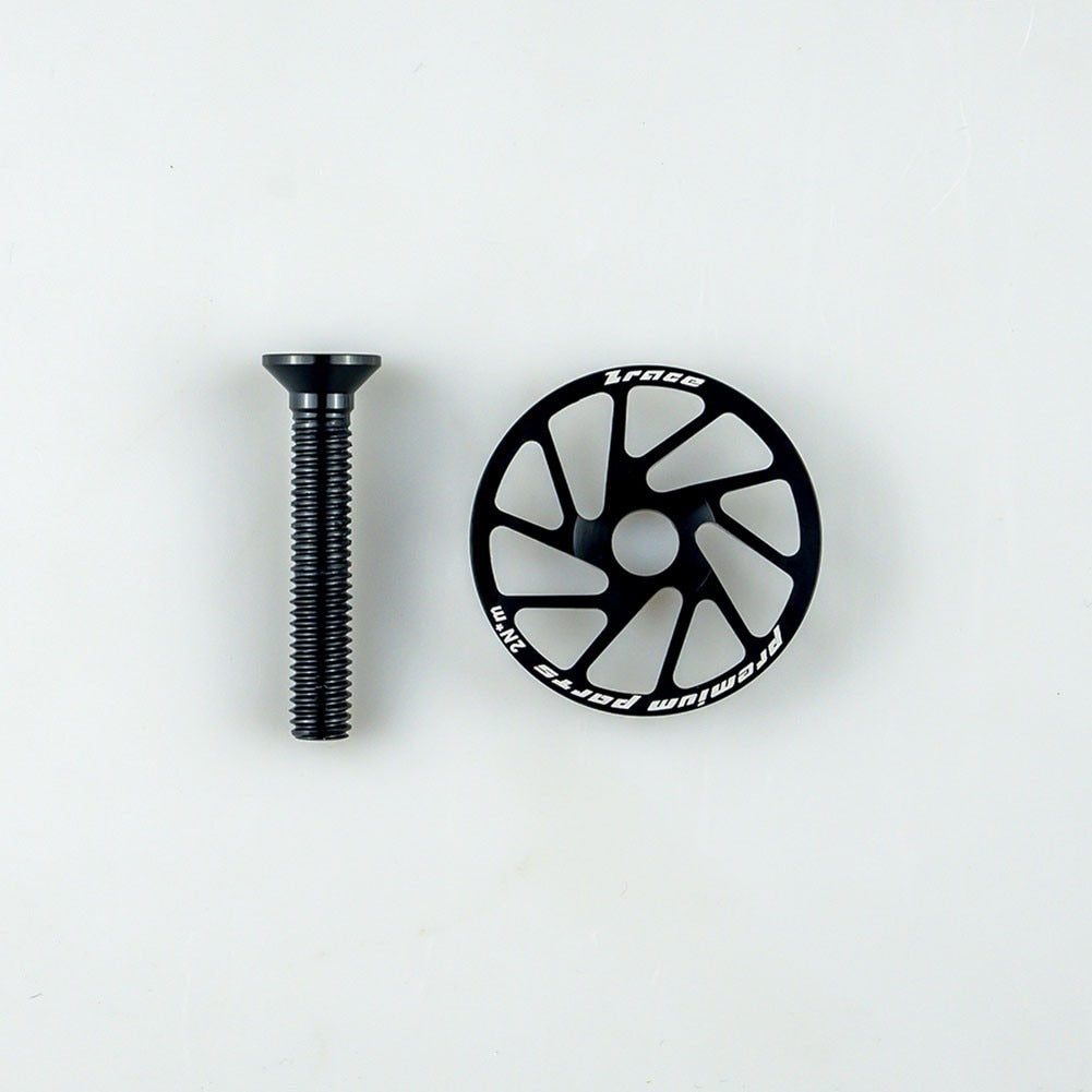 Bicycle Hollow Out Headset Cap 1 1/8 Inch 28.6MM With Titanium-Alloy Screw Lightweight Stem Top Cap Bike Cycling Parts