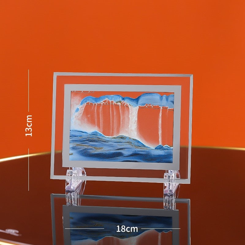 7/12inch Moving Sand Art Picture Round Glass 3D Deep Sea Sandscape In Motion Display Flowing Sand Frame Sand Painting