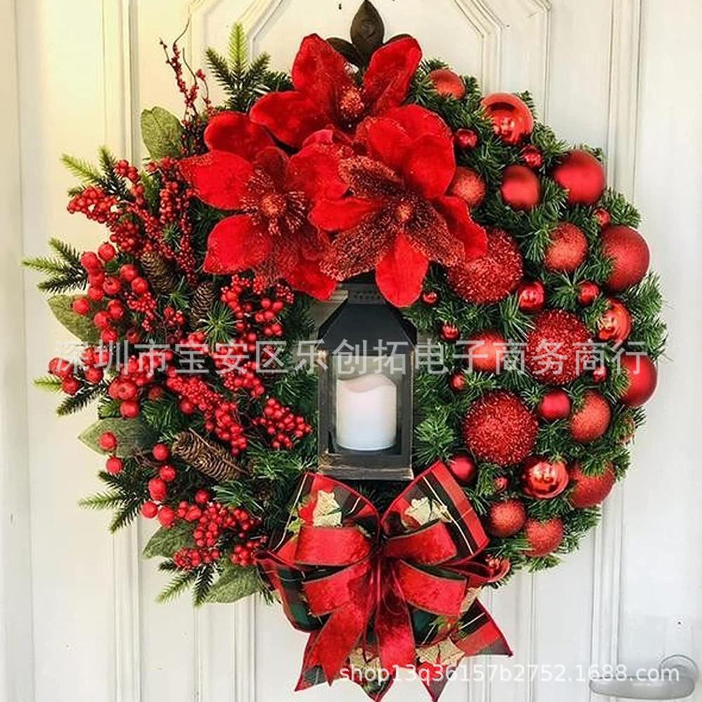 61cm Lavender Wreath Handmade Artificial Green Leaves Wreath Eco-friendly Front Door Home Decor For Wedding Birthday Party
