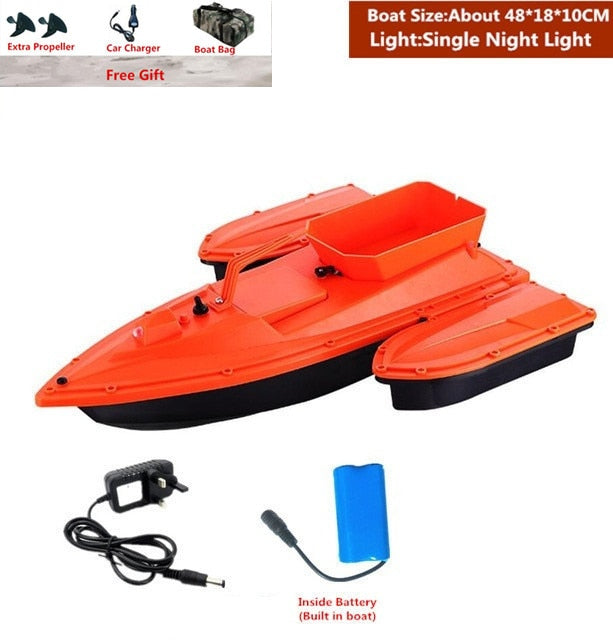 Smart Fixed Speed Cruise Radio Remote Control Fishing Bait Boat 1.5KG 500M Dual Night Light Lure Fishing RC Bait Boat Fishing