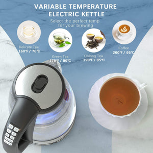DEVISIB 2.0L Electric Kettle with Temperature Control Smart Tea Coffee Water Heater Teapot Cordless Kitchen Appliances 120V/220V