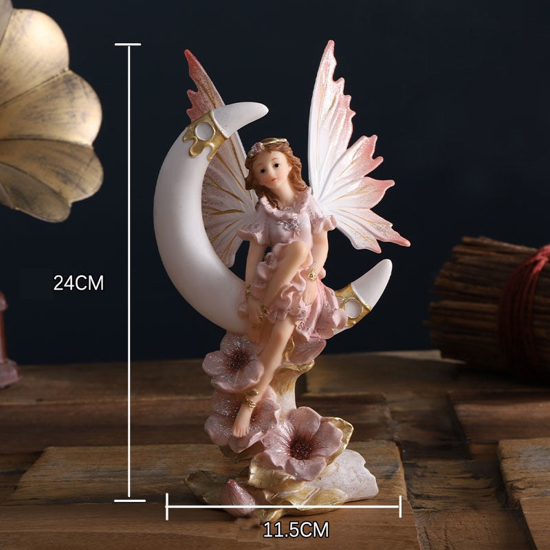 Beautiful Angel,Home Decoration,Figurine Miniature,Flower Fairy,Statue,Sculpture,Modern,Living Room,Decor Decorative,Desk Art