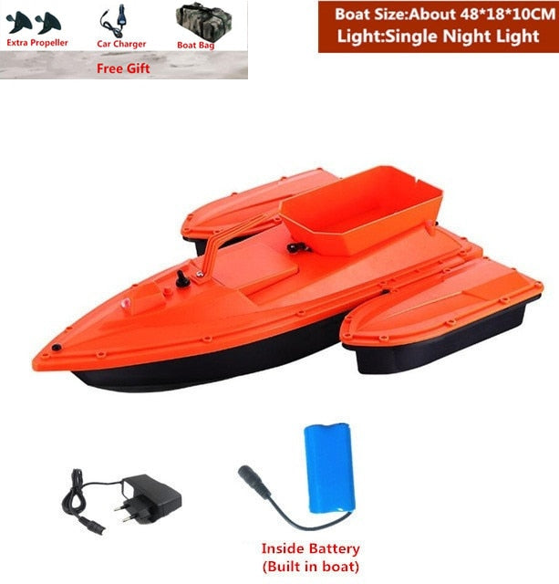 Smart Fixed Speed Cruise Radio Remote Control Fishing Bait Boat 1.5KG 500M Dual Night Light Lure Fishing RC Bait Boat Fishing