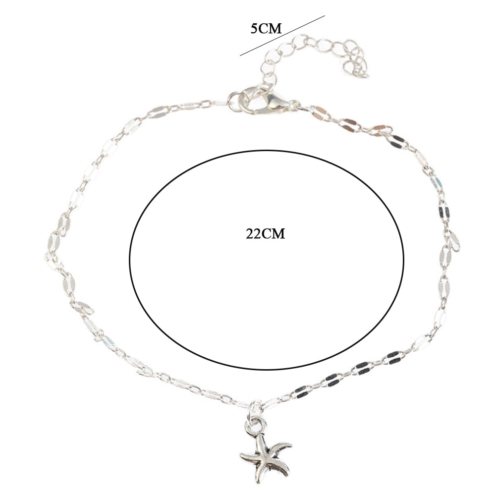 Bohemia Style Starfish Women Anklet Foot Chain Jewelry Ankle Bracelet Femme Cheville Pulseras Tobilleras Mujer