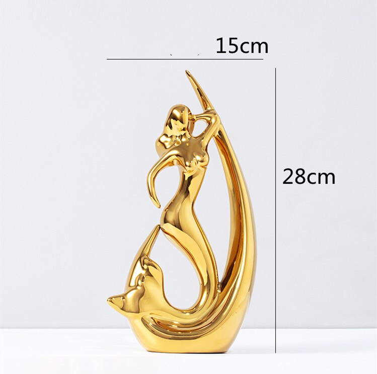 Modern Ceramic Animal Figurine Decorative Statue Deer Porcelain Figurine Home Desktop Decor Christmas Birthday Wedding Gift