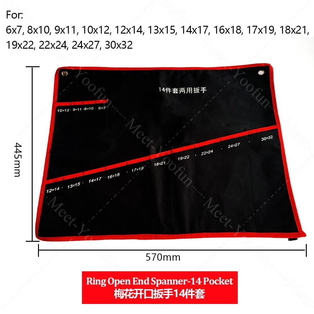 Practical Canvas Tool Bag wrench tool roll up Foldable Spanner Organizer Pouch Case hand tool storage bag