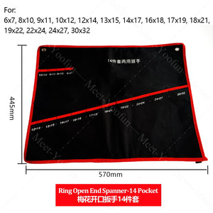 Practical Canvas Tool Bag wrench tool roll up Foldable Spanner Organizer Pouch Case hand tool storage bag