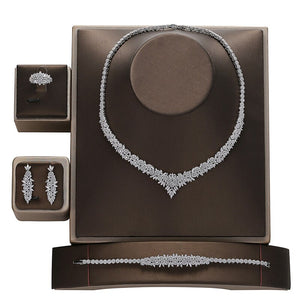 Jewelry Sets HADIYANA Charming 4PCS Necklace Earrings Ring And Bracelet Set For Women Wedding Got Enagged CN1794 Bisuteria