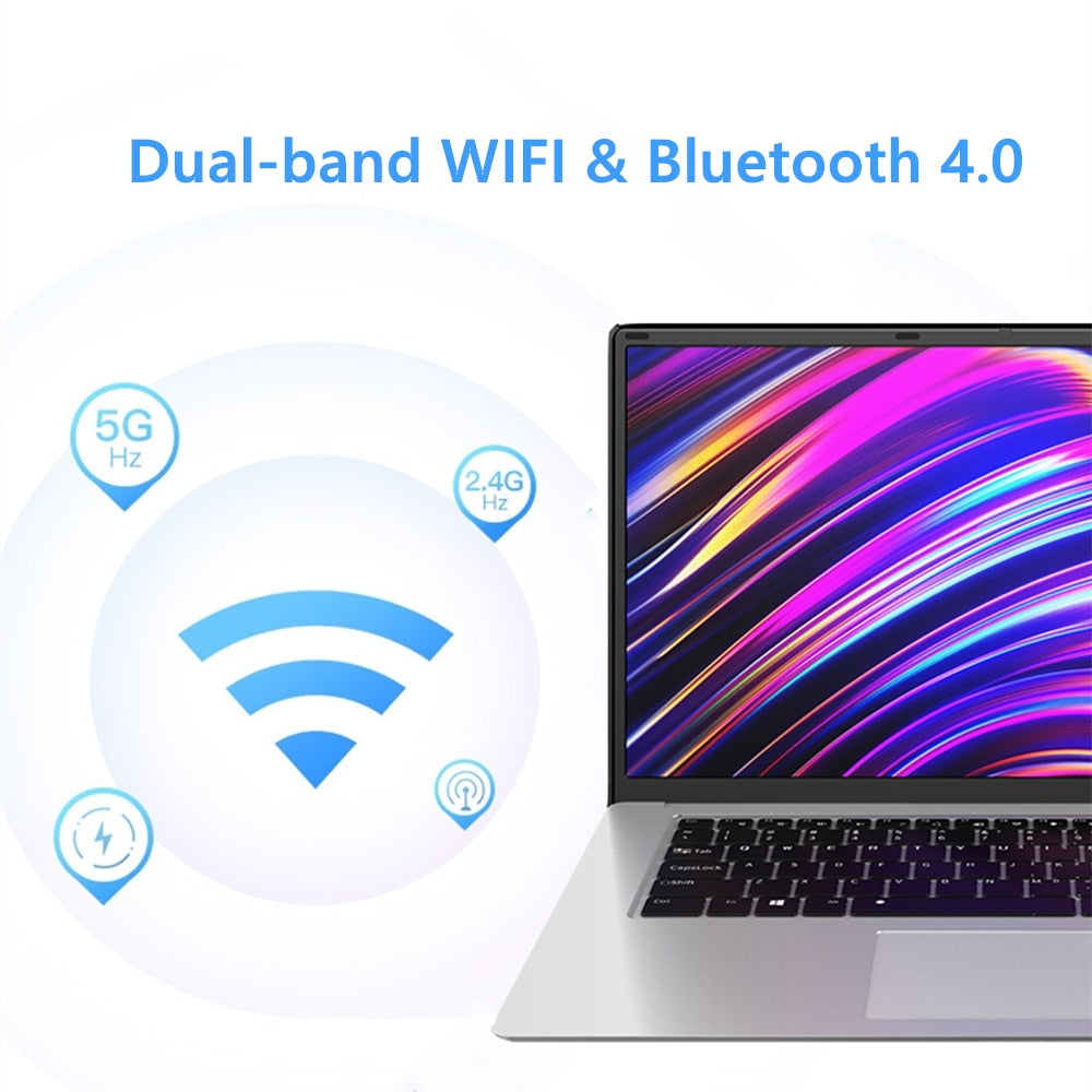 2021NEW 15.6 inch Student Laptop intel J3455 Quad Core 8GB RAM 128GB 256GB 512GB SSD Notebook Ultrabook IPS 1920x1080 Netbook