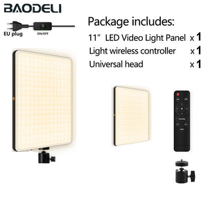 LED Fill Lamp Video Light Panel Bi-color 2700k-5700k Photography Lighting Live Stream Photo Studio Light With Stand EU Plug