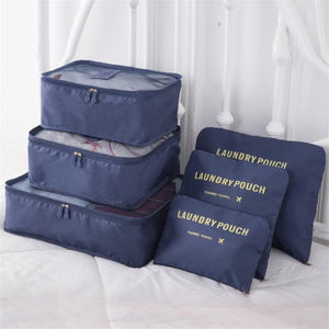 6Pcs/Set Travel Bag Men And Women Multifunction Clothing Luggage Organizer Bag Mesh Packing Cubes Unisex Travel Storage Bags Kit