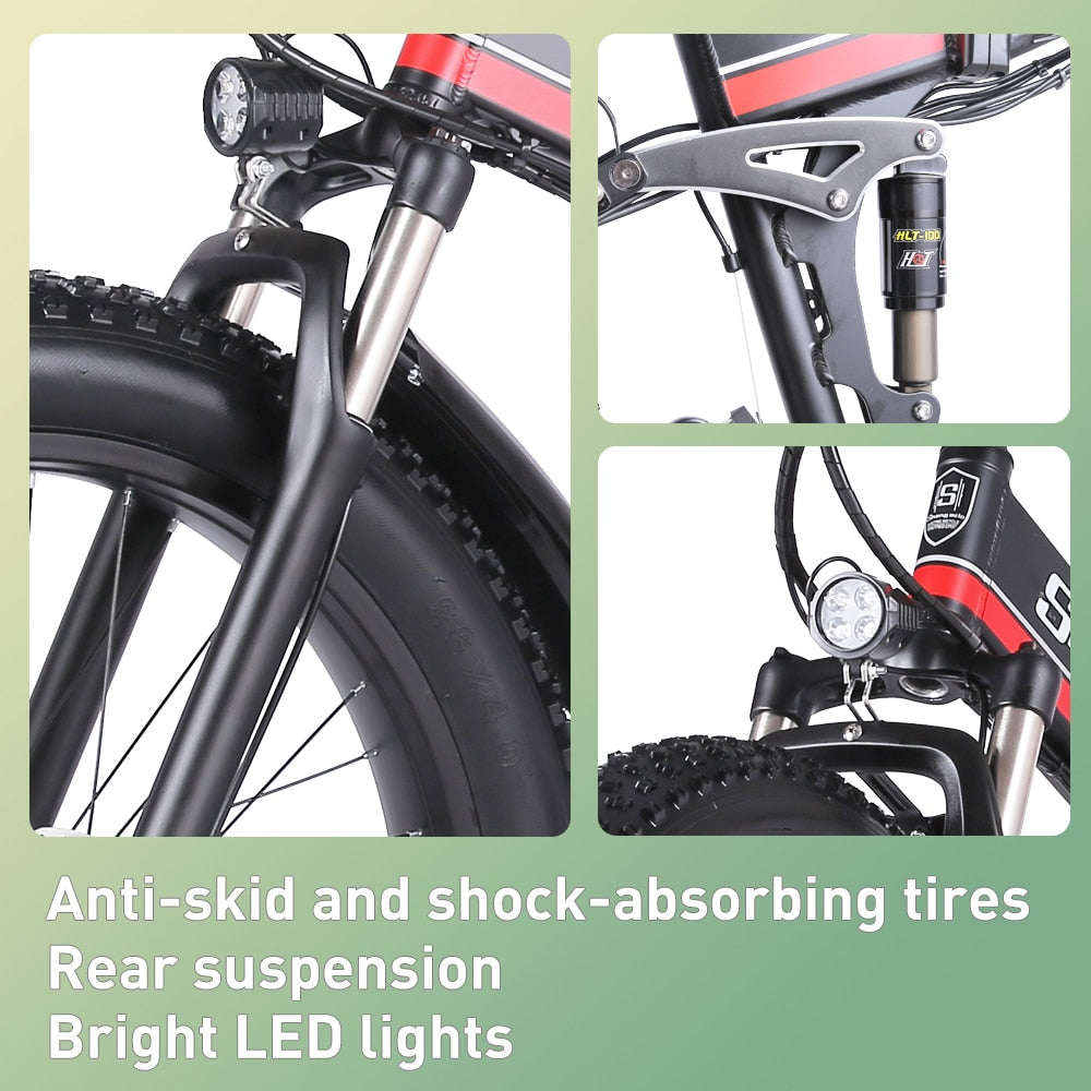 Shengmilo Electric Bike 1000W New Super Level Snow Bike Electric Bike Folding Ebike 48V12Ah Electric Bicycle 4.0 Fat Tire e bike
