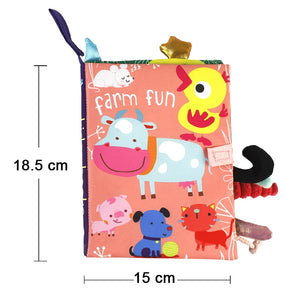 Cloth Book Cartoon Animal Face Matching Torn Baby Stereo Cloth Book Montessori Early Educational Teaching Toddler Books Gifts