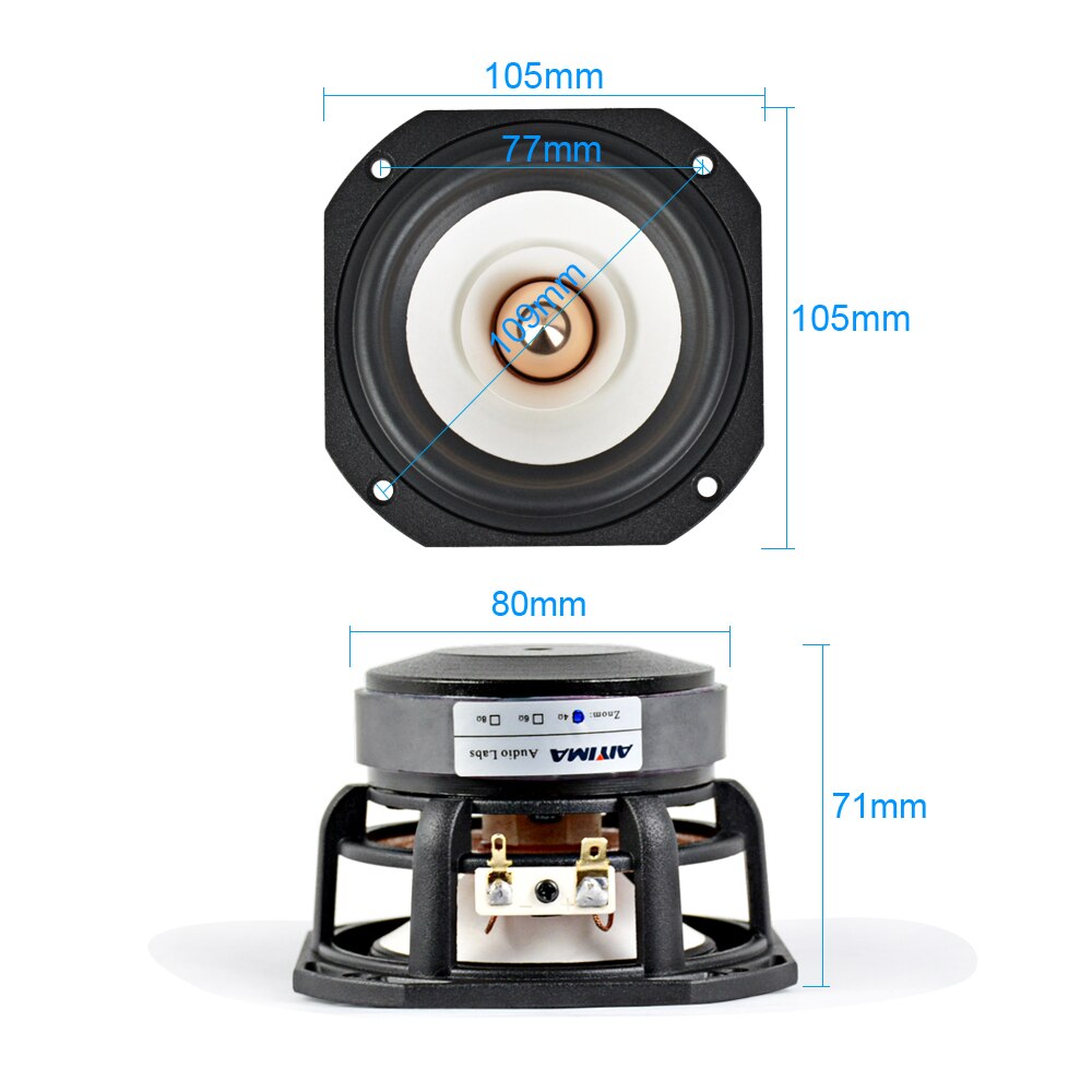 AIYIMA 1Pcs 4 Inch Full Range Speaker Driver 4 8Ohm 30W HIFI Treble Bass Loudspeaker Desktop Bookshelf Audio Sound Speaker
