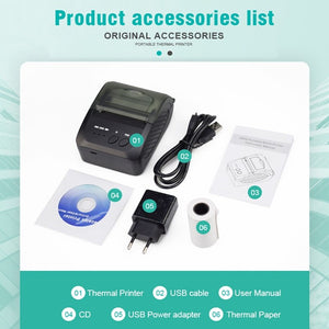 Pocket Mini Bluetooth Thermal Printer 58mm Pos Receipt Portable Ticket Wireless Printer Bill Machine For Android iOS Windows