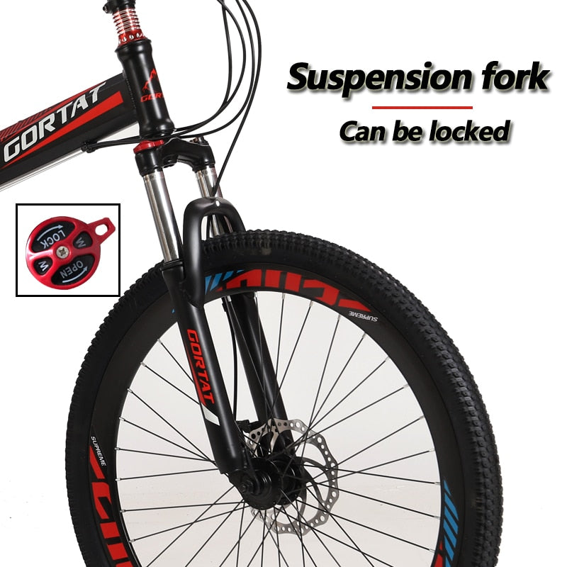foldable bicycle mountain bike wheel size 26 inches Road bike 21 speeds Suspension Bicycle Double Disc Brake