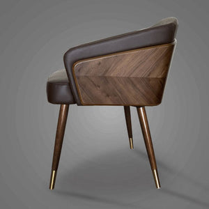 Nordic style solid wood metal leg armchair modern luxury fabric (leather) Bar Cafe family dining chair