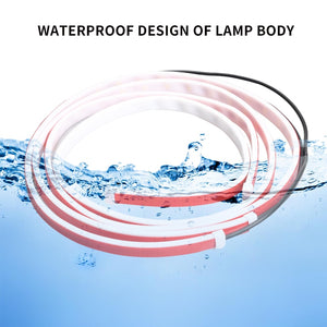 Car Interior Door Welcome Light LED Safety Warning Strobe Signal Lamp Strip 120cm Waterproof 12V Auto Decorative Ambient Lights