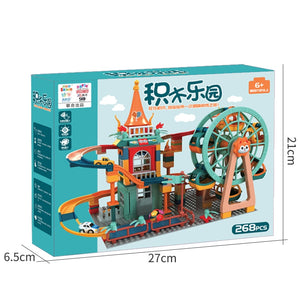 Marble Run Architecture Castle Building Blocks Car Action Figures Friends Children Educational Toys for Boys Christmas Gifts