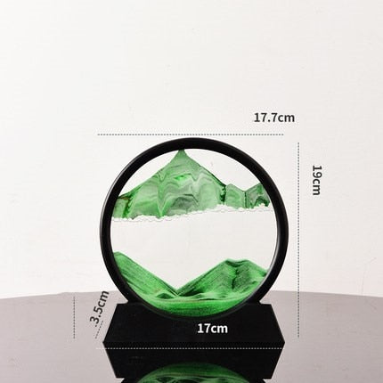 7/12inch Moving Sand Art Picture Round Glass 3D Deep Sea Sandscape In Motion Display Flowing Sand Frame Sand Painting