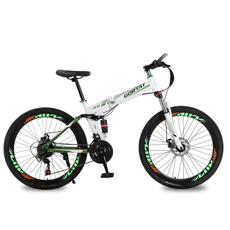 foldable bicycle mountain bike wheel size 26 inches Road bike 21 speeds Suspension Bicycle Double Disc Brake