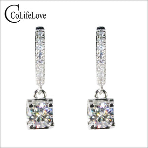 CoLife Jewelry Dazzling Moissanite Dangler for Wedding 0.5ct &amp;1ct F Color Moissanite Drop Earrings 925 Silver Moissanite Eardrop