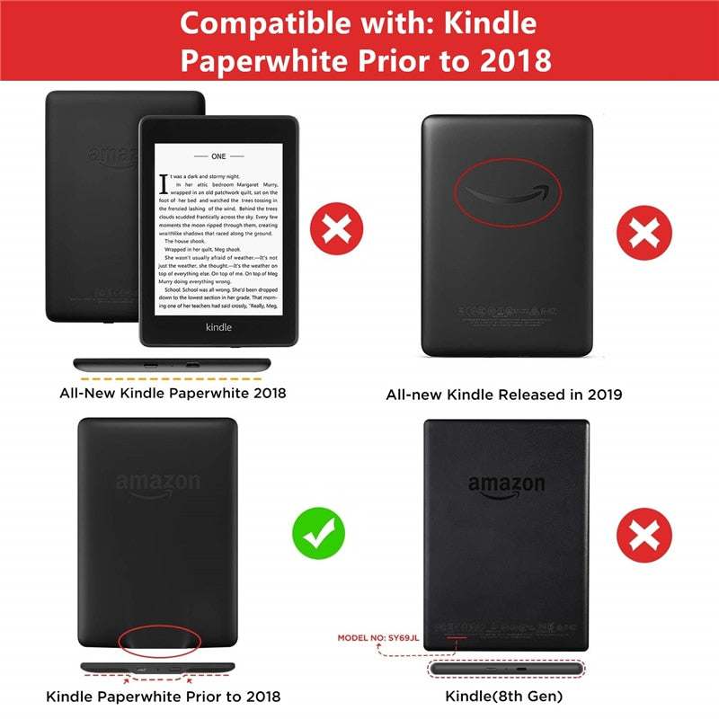 E-Book Protective Cover Case For Kindle Paperwhite 3 2 1 DP75SDI 5th 6th 7th Generation 2012/2013/2015/2017 Release Funda Capa