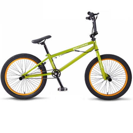 wolf's fang 20Inch BMX steel frame Performance Bike purple/red tire bike for show Stunt Acrobatic Bike rear Fancy street bicycle