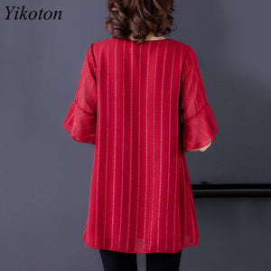 Dress Shirts Summer For Women Blouse Office Clothing Top Female Woman&#39;s Blouses Shirt V-Neck Plus Size Feminine Blusas chemise
