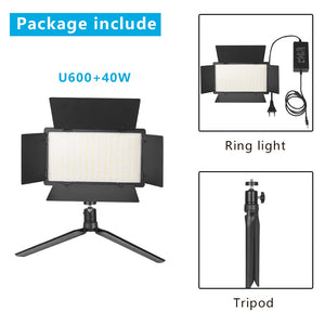 U800 LED Photo Studio Light for Tiktok Youbute Game Live Video Lighting 40W/50W Portable Video Recording Photography Panel Lamp