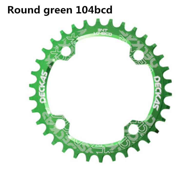 Deckas 104BCD Round Narrow Wide Chainring MTB Mountain bike bicycle 104BCD 32T 34T 36T 38T crankset Tooth plate Parts 104 BCD