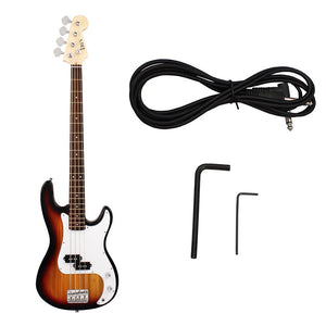 21 Frets 4 String Electric Bass Guitar Sunset Color Basswood Bass Guitar Stringed Instrument With Connection Cable Wrenches