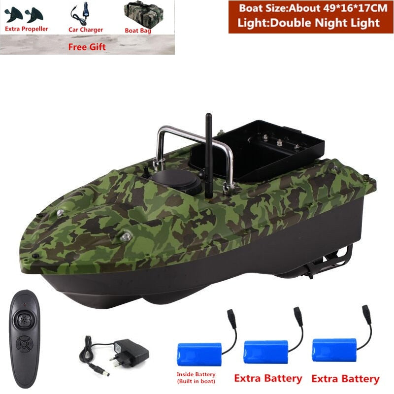 Smart Fixed Speed Cruise Radio Remote Control Fishing Bait Boat 1.5KG 500M Dual Night Light Lure Fishing RC Bait Boat Fishing