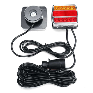 Pair 12V Magnetic LED Truck Tail Light Rear License plate Light Warning Brake Lamp Signal for Trailer Caravans Campers ATV Boat