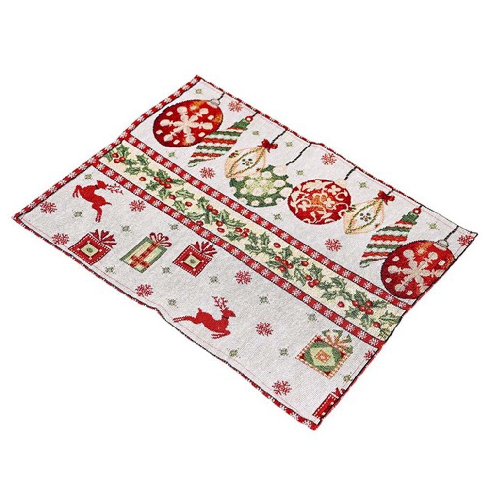 HOT Christmas Placemat Santa Claus Merry Decor Home Decor Ornaments Kitchen Chrismas Table Decoration Xmas Gift New Year 2022