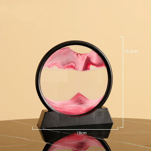 7/12inch Moving Sand Art Picture Round Glass 3D Deep Sea Sandscape In Motion Display Flowing Sand Frame Sand Painting