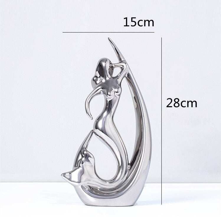 Modern Ceramic Animal Figurine Decorative Statue Deer Porcelain Figurine Home Desktop Decor Christmas Birthday Wedding Gift