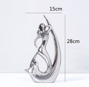 Modern Ceramic Animal Figurine Decorative Statue Deer Porcelain Figurine Home Desktop Decor Christmas Birthday Wedding Gift