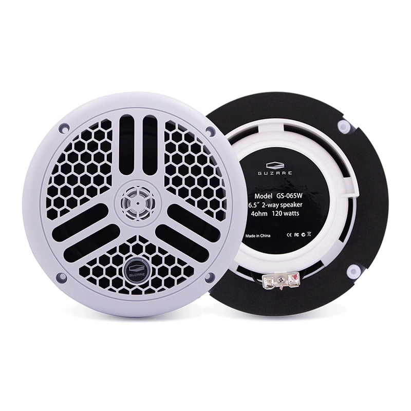GUZAR 6.5inch 240Watts Waterproof Marine Speakers UV-Proof For Boat SPA ATV UTV Golf Cart Motorcycle Outdoor Music Speaker