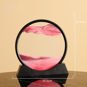 7/12inch Moving Sand Art Picture Round Glass 3D Deep Sea Sandscape In Motion Display Flowing Sand Frame Sand Painting