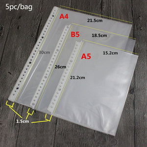 Diary 2021 A5 B5 A4 Transparent Loose Leaf Binder Notebook Inner Core Cover Note Book Journal Planner Office Stationery Supplies