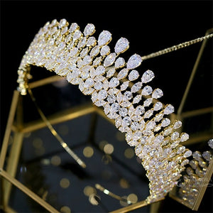 New Bride Tiara Crystal Headdress Wedding Hair Accessories Full Zircon Crowns Headband Wedding Jewelry Crowns For Women
