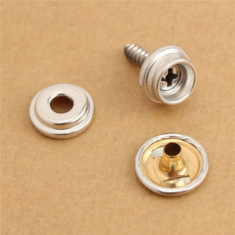 30pcs Ship Snap Fastener Stainless Canvas Cap Screw Kit For Boat Covers Cars Hoods Caravans Leather Jackets Handbags Parts