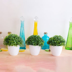 Mini Artificial Plants Bonsai Simulation Tree Pot Faux Green Grass Fake Flowers Office Table Potted Ornaments Home Decor Display