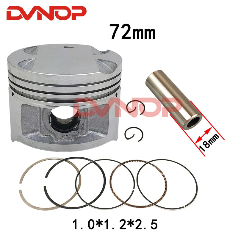 Motorcycle 72mm +25 +50 +75 +100 Piston Bore 18mm Pin Ring Gasket Set For Suzuki GN250 DR250 GZ250 DR GN 250 Egine Spare Parts