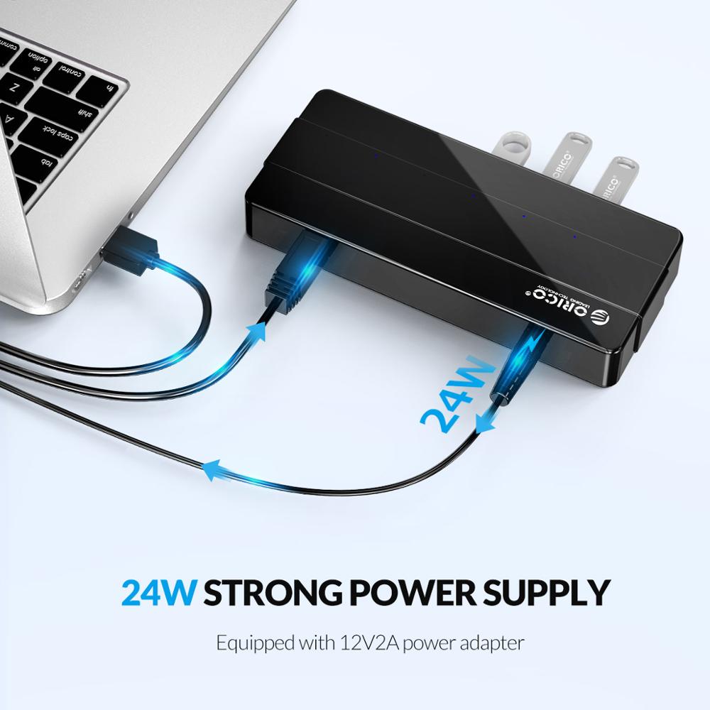 ORICO USB HUB 7/4 Port USB3.0 Desktop HUB with 12V Power Adapter USB Splitter For Computer Accessories