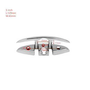 5 inch Stainless Steel Cleat Marine Hardware Foldable Boat Cleats Folding Deck Mooring Cleat Boat Accessories Parts