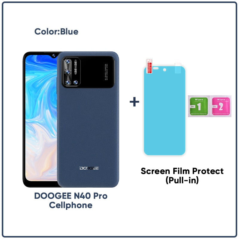 DOOGEE N40 Pro Smartphone 6.5 inch 20MP Quad Camera Helio P60 6GB+128GB Cellphone 6380mAh Battery 24W fast Charging