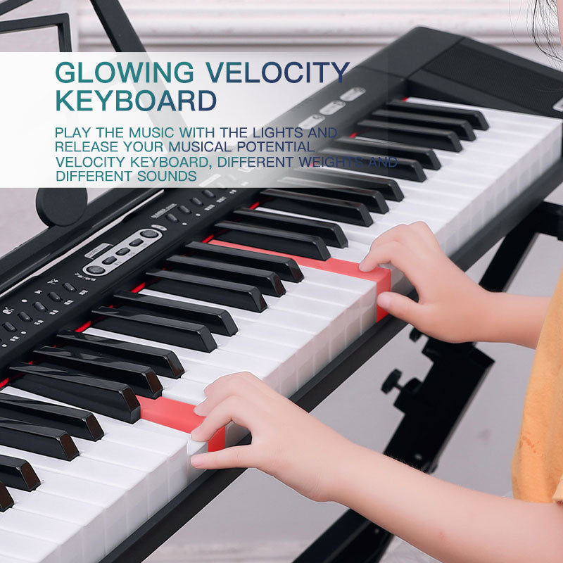 organizers musical keyboard electronic piano music synthesizer children  61key keyboard bigginer blacklit key professional music